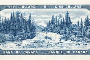 río en el norte país desde antiguo canadiense dinero foto