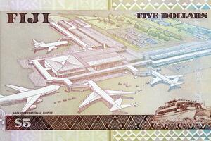 Aerial view of Nadi International Airport from Fijian money photo