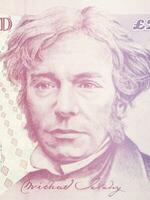 Miguel faraday un retrato desde antiguo británico dinero foto