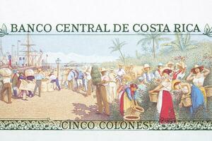 Scene in the port from old Costa Rican money photo