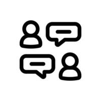 Conversation icon in trendy outline style isolated on white background. Conversation silhouette symbol for your website design, logo, app, UI. Vector illustration, EPS10.
