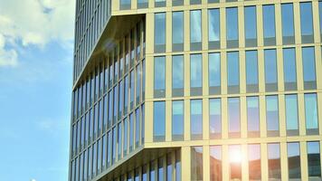 Modern building.Modern office building with facade of glass photo