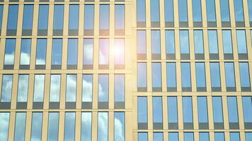 Modern building.Modern office building with facade of glass photo