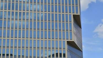 Modern building.Modern office building with facade of glass photo