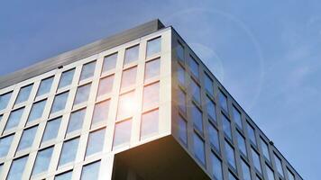 Modern building.Modern office building with facade of glass photo