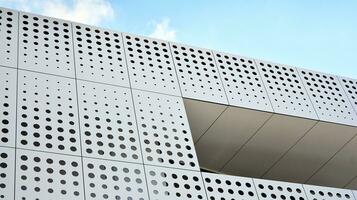 Modern building.Modern office building with facade of glass photo