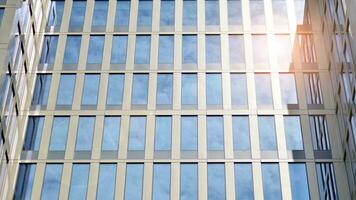 Modern building.Modern office building with facade of glass photo
