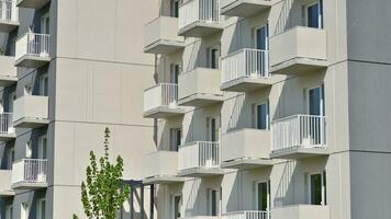 Modern European residential apartment buildings quarter. Abstract architecture, fragment of modern urban geometry. photo