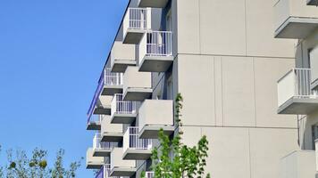Modern European residential apartment buildings quarter. Abstract architecture, fragment of modern urban geometry. photo