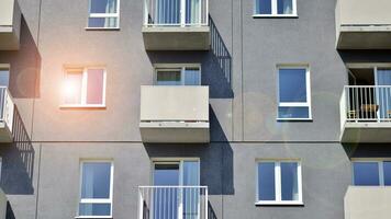 Modern European residential apartment buildings quarter. Abstract architecture, fragment of modern urban geometry. photo