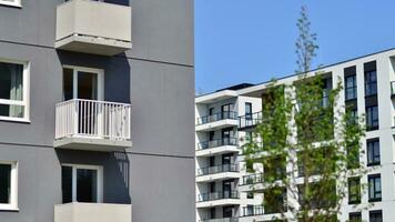 Modern European residential apartment buildings quarter. Abstract architecture, fragment of modern urban geometry. photo