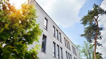 Modern European residential apartment buildings quarter. Abstract architecture, fragment of modern urban geometry. photo