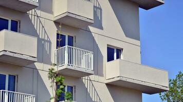 Modern European residential apartment buildings quarter. Abstract architecture, fragment of modern urban geometry. photo