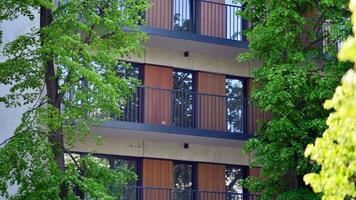 Modern European residential apartment buildings quarter. Abstract architecture, fragment of modern urban geometry. photo