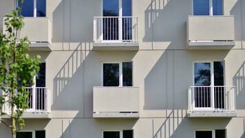 Modern European residential apartment buildings quarter. Abstract architecture, fragment of modern urban geometry. photo