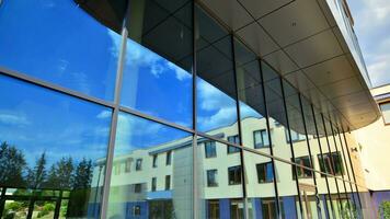 Modern European residential apartment buildings quarter. Abstract architecture, fragment of modern urban geometry. photo