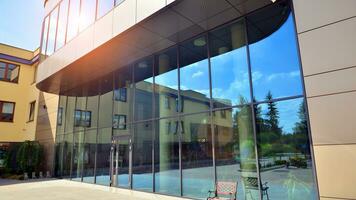 Modern European residential apartment buildings quarter. Abstract architecture, fragment of modern urban geometry. photo