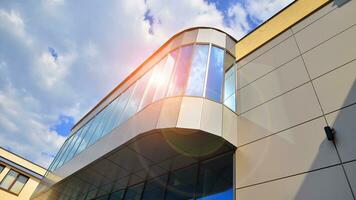 Modern European residential apartment buildings quarter. Abstract architecture, fragment of modern urban geometry. photo