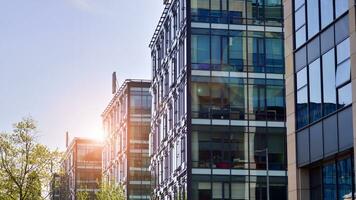 Modern European residential apartment buildings quarter. Abstract architecture, fragment of modern urban geometry. photo