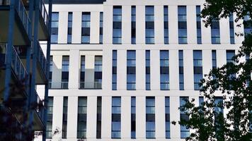 Modern European residential apartment buildings quarter. Abstract architecture, fragment of modern urban geometry. photo