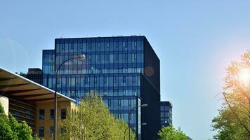 Modern European residential apartment buildings quarter. Abstract architecture, fragment of modern urban geometry. photo