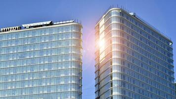 Modern European residential apartment buildings quarter. Abstract architecture, fragment of modern urban geometry. photo