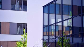 Modern European residential apartment buildings quarter. Abstract architecture, fragment of modern urban geometry. photo