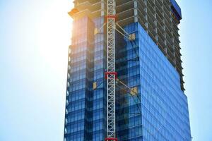 High-rise building under construction. Modern office building. photo