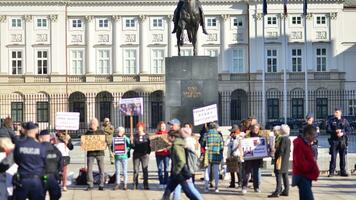 Warsaw, Poland. 24 October 2023. Manifestation of support for Prime Minister elect Donald Tusk in front of the Presidential Palace. photo