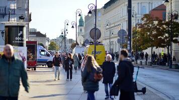 Warsaw, Poland. 24 October 2023. TV news car. Special transport for reporters. Mobile Television  in Presidential Palace to transmit a signal . Live from the scene. photo