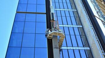 High-rise building under construction. Modern office building. photo