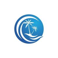 Palm tree summer logo template vector