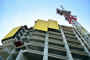 High-rise building under construction. Modern office building. photo