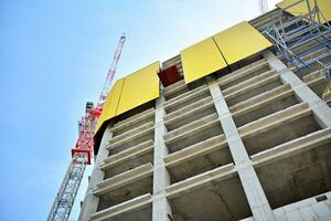 High-rise building under construction. Modern office building. photo