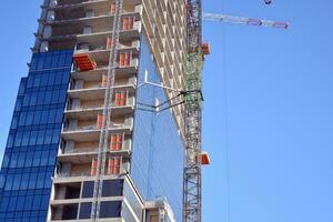 High-rise building under construction. Modern office building. photo