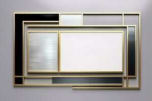 Abstract high tech white border, futuristic technology background, Generative AI photo