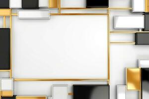 Abstract high tech white border, futuristic technology background, Generative AI photo
