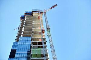 High-rise building under construction. Modern office building. photo