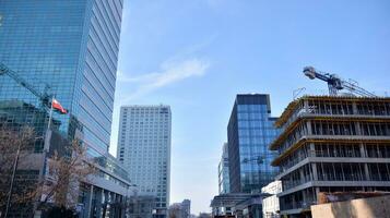 High-rise building under construction. Modern office building. photo