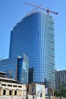 High-rise building under construction. Modern office building photo