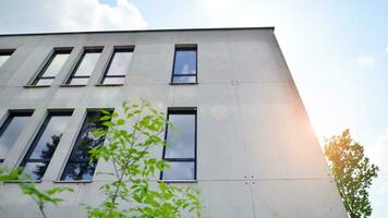 Corporate architecture building. New white modern office building photo