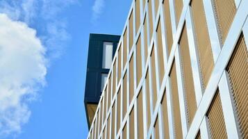 Corporate architecture building. New white modern office building photo