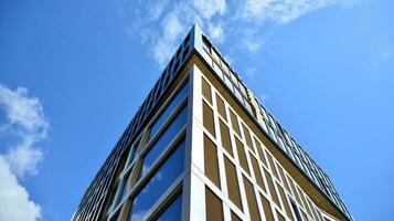Corporate architecture building. New white modern office building photo