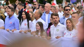 Warsaw, Poland. 1 October 2023. Donald Tusk during of in the biggest demonstrations seen in Poland since the fall of communism. March of a Million Hearts. photo