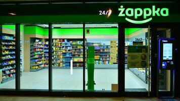 Warsaw, Poland. 12 June 2022. Autonomous Zappka Nano store supported by artificial intelligence. An innovative concept that allows you to quickly shop without cashiers, queues or cash. photo