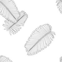 Palm leaves pattern line art for decorate your designs with tropical illustration isolated on white background vector