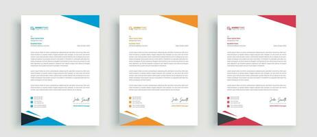 Corporate modern letterhead design template, company professional informative newsletter vector