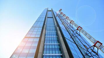 High-rise building under construction. Modern office building. photo