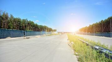 View of the new highway under construction. photo