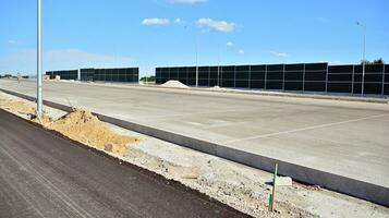View of the new highway under construction. photo